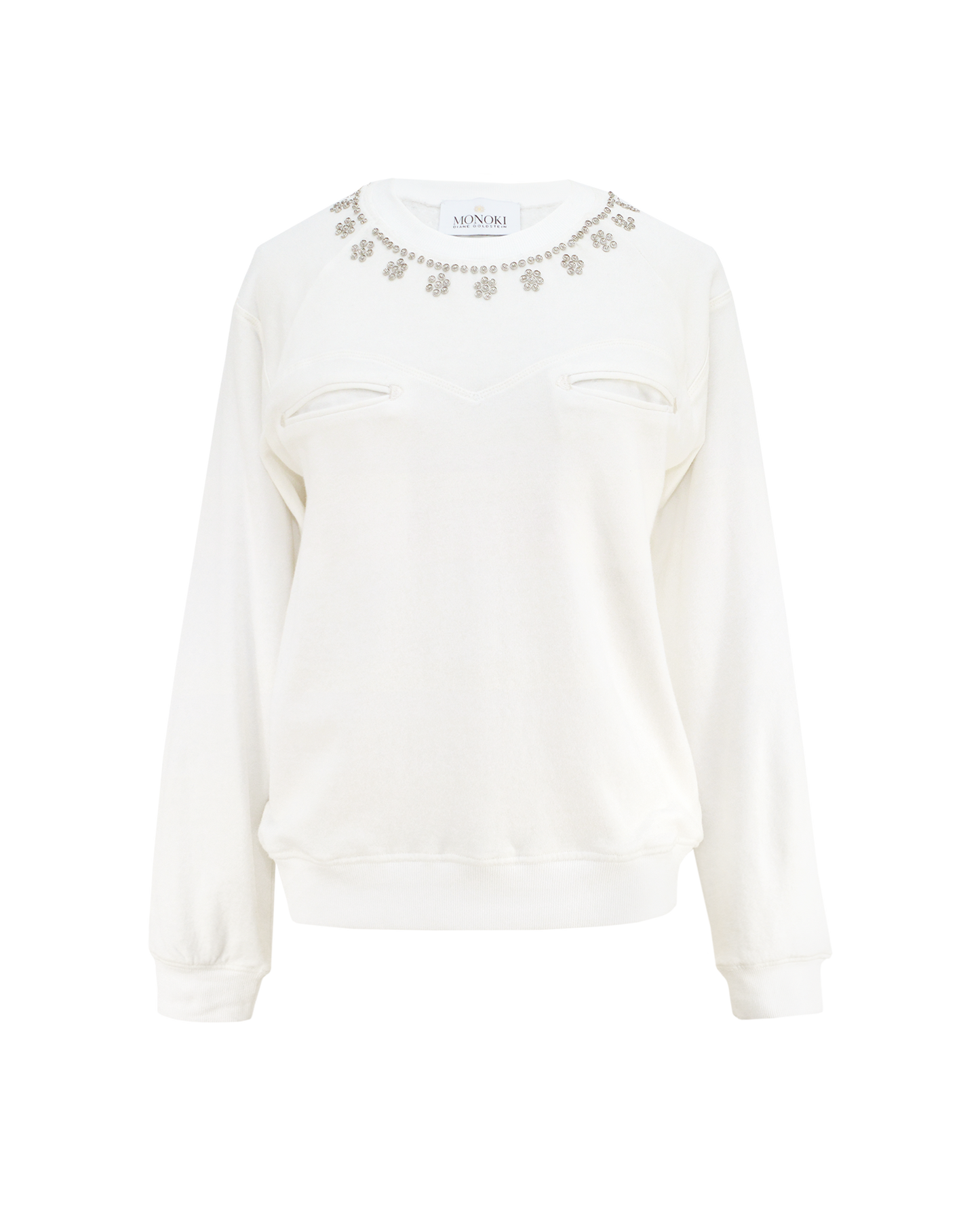 SNAP SWEATSHIRT - WHITE