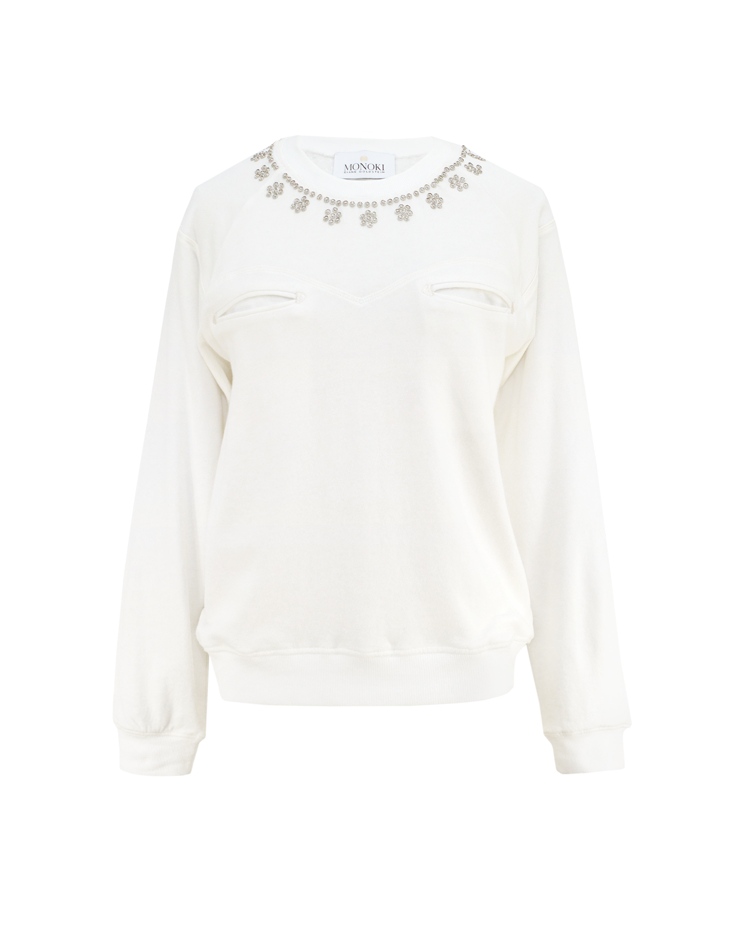 SNAP SWEATSHIRT - WHITE