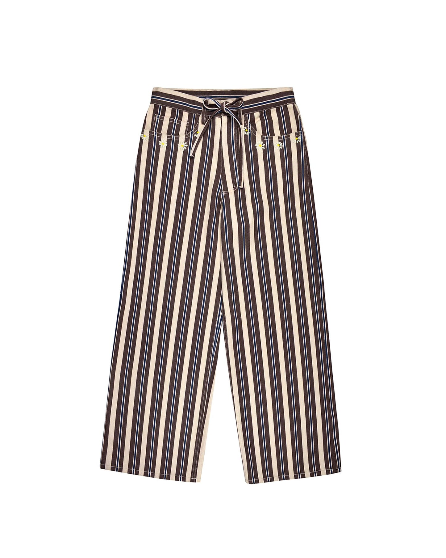 VEGAS PANTS - ECRU/BROWN