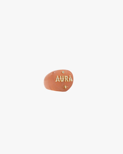AURA RING - PEACH MOONSTONE